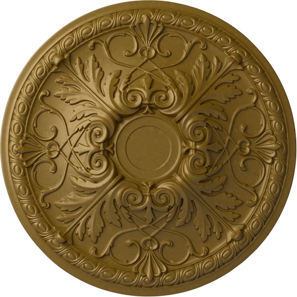 Ekena Millwork Tristan Ceiling Medallion (Fits Canopies up to 5 1/2"), Hand-Painted Gold, 26"OD x 3"P CM26TNGLS - main